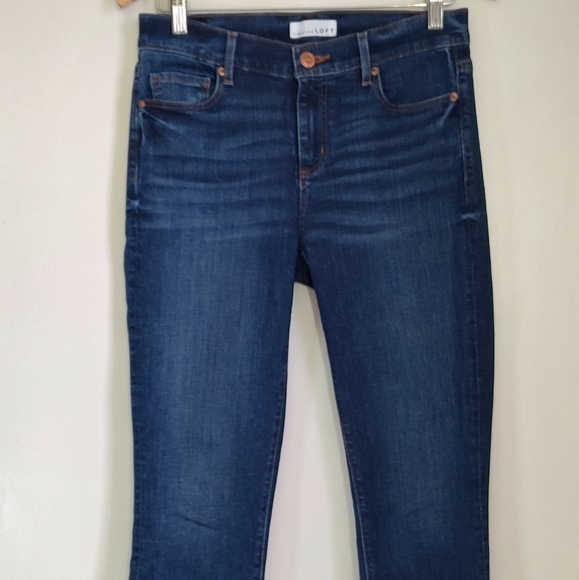 Loft Women's Blue Jeans with Frayed Tulip Hem - Picture 1 of 7